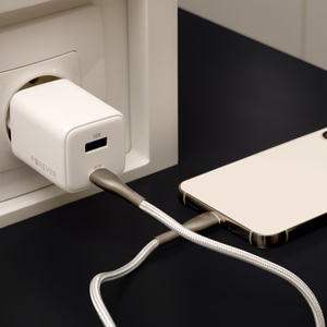 "Forever TC-08-45AC GaN PD QC įkroviklis 1x USB-C 1x USB 45W baltas