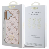 Guess Naujas 4G Trikampis dėklas iPhone 16 Plus - baltas
