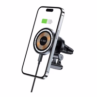 Tech-Protect MM15W-V5 automobilinis telefono laikiklis su MagSafe 15W indukciniu įkrovikliu, tvirtinamas prie oro angos - juodas