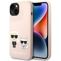 Karl Lagerfeld KLHMP14SSSKCI iPhone 14 6.1 "kietas dėklas šviesiai rožinis / šviesiai rožinis Silikoninis Karlas & Choupette Magsafe