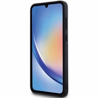 Karl Lagerfeld Fiksuotas Blizgus Ikonik Logotipas Metal Pin dėklas Samsung Galaxy A35 - sidabrinis