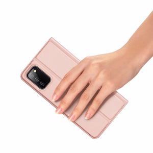 Dux Ducis Skin Pro knygos tipo dėklas Samsung Galaxy A03s rožinis