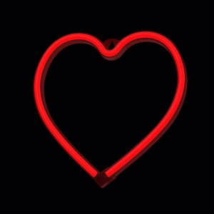 Neon LED Light HEART raudonas Bat + USB FLNE07 Forever Light