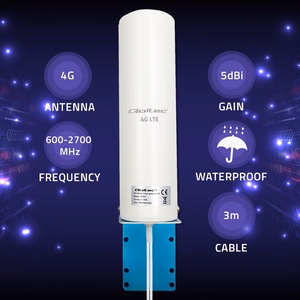 Qoltec 57044 4G LTE DUAL visakryptė lauko antena, 5 dBi