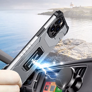Kristalinis žiedinis dėklas su stovu tvirtas apsauginis dangtelis iPhone 12 Pro Max mėlynas
