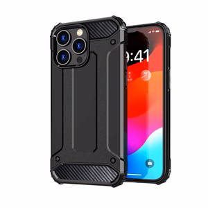 iPhone 15 Pro Hybrid Armor dėklas - juodas