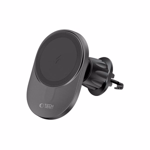 Tech-Protect MM15W-V1 automobilinis telefono laikiklis su MagSafe 15W indukciniu įkrovikliu, tvirtinamas prie oro angos - juodas