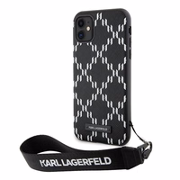 Karl Lagerfeld KLHCN61SAKLMBSK iPhone 11 / Xr 6.1" juodas kietas dėklas Monograma Losange Saffiano