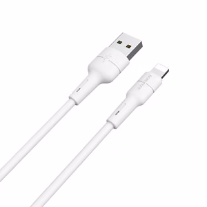 USB kabelis Borofone BX30 Lightning 1.0m silikoninis baltas