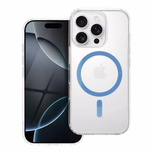 Dėklas telefonui Drop Glue spalvingas žiedinis Mag Cover, suderinamas su MagSafe IPHONE 17 Air, šviesiai mėlynas