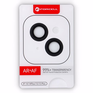 Forcell aukščiausios kokybės kameros objektyvo grūdintas stiklas - iPhone 15 / 15 Plus juodas