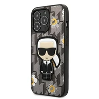 Karl Lagerfeld Gėlių Ikonik Karl dėklas telefonui iPhone 13 Pro / iPhone 13 - pilkas