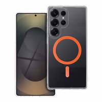 Drop Glue spalvingas žiedinis magnetinis dėklas telefonui, suderinamas su MagSafe, skirtas SAMSUNG S25 ULTRA, oranžinis