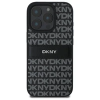 DKNY tekstūrinio rašto dryžuotas dėklas telefonui iPhone 16 Pro - juodas