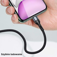 USAMS Pintas laidas U55 2A lightning juodas 1m SJ448USB01 (US-SJ448)