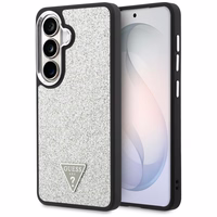 Guess dėklas Fixed Glitter Triangle MagSafe for Samsung Galaxy S26 sidabrinis