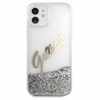 Guess GUHCP12SGLVSSI iPhone 12 mini5,4" sidabrinis/sidabrinis dėklas Glitter Vintage Script