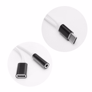 Adapteris AUX 2in1 Type C (vyriškas) į Type C (moteriškas) / Jack 3,5 mm (moteriškas) juodas
