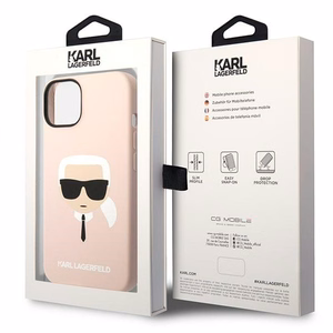 Karl Lagerfeld KLHCP14MSLKHLP iPhone 14 Plus 6.7 "kietasis dėklas rožinis / rožinis silikoninis Karl's Head