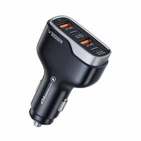 VEGER automobilinis įkroviklis 2 x USB A + 2 x Type C PD QC 3A 66W CC53-2A2C juodas