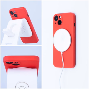 SILICONE MAG COVER dėklas telefonui, suderinamas su MagSafe, IPHONE 7 / 8 / SE 2020 / SE 2022, raudonas