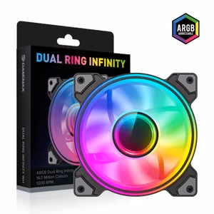 GameMax DUAL RING INFINITY BK – kompiuterio korpuso ventiliatorius, juodas