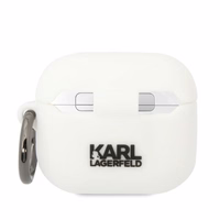 Karl Lagerfeld KLA3RUNCHH AirPods 3 dėklas silikoninis baltas Karl Head 3D