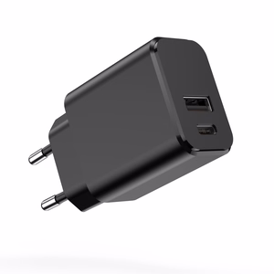 "Setty" įkroviklis 1x USB + USB-C 3A 20W, juodas