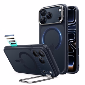 ESR Classic Hybrid MagSafe dėklas su stovu iPhone 18 Pro / 17 Pro, tamsiai mėlynas