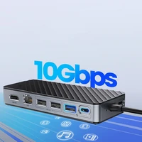 Orico OM28PR-G2 USB-C prijungimo stotelė su M.2 disko lizdu + 1 x USB-A 3.2 + 1x USB-C 3.2 + 2x USB-A 2.0 + 1x HDMI + 1x Ethernet - juoda