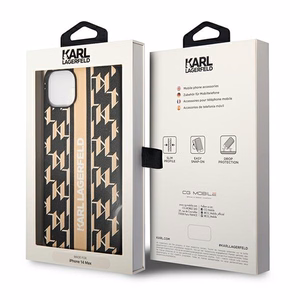 Karl Lagerfeld KLHCP14MPGKLSKW iPhone 14 Plus 6.7 "kietas dėklas rudas / rudas Monograma Juostelė