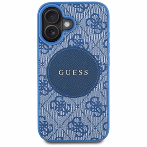 Guess 4G Circle Classic Logo Magnetinis dėklas telefonui iPhone 16 - mėlynas