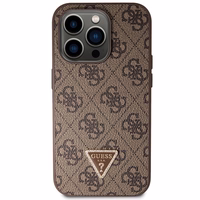 Guess GUHCP15LP4TDSCPW iPhone 15 Pro 6.1" rudas kietasis dėklas su pečių juosta 4G metaliniu logotipu