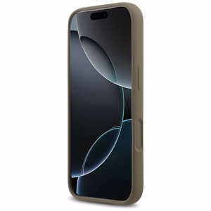 Guess Silikoninis didelis 4G užrašas dėklas iPhone 17 Pro Max - rudas