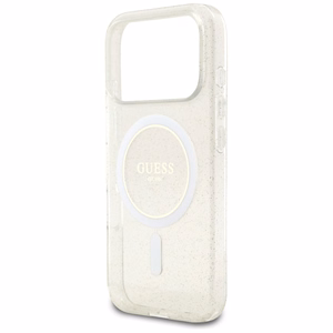 Guess IML Glitter Pearl Strap MagSafe Case for iPhone 17 Pro - Transparent