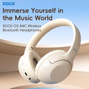 Rock Ausinės O3 ANC bluetooth šviesiai pilkos