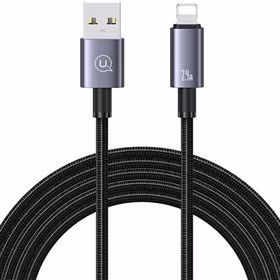 USAMS Laidas USB na Lightning 2,4A 2m Fast Charging plieninis SJ669USB01 (US-SJ669)