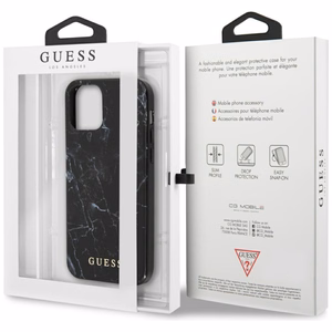 Guess Marble dėklas telefonui iPhone 12 mini - juodas