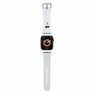 Karl Lagerfeld 3D Rubber Karl Head dirželis baltas skirtas Apple Watch 42/44/45/49mm