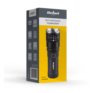 High-power rechargeable flashlight, 20 W