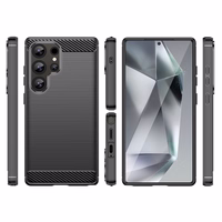 Samsung Galaxy S25 Ultra - anglies pluošto dėklas – juodas