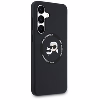 Karl Lagerfeld Silicone Karl & Choupette Heads MagSafe deklas Samsung Galaxy S25 FE - juodas