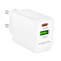 Įkroviklis Borofone BN27 20W USB-C/USB-A baltas