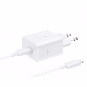 Įkroviklis Samsung EP-T4511XWEGEU 45W USB-C su USB-C į USB-C kabeliu 1.8 m, baltas
