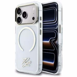 Karl Lagerfeld IML KL Script Logo MagSafe Dėklas for iPhone 17 Pro Max - Clear