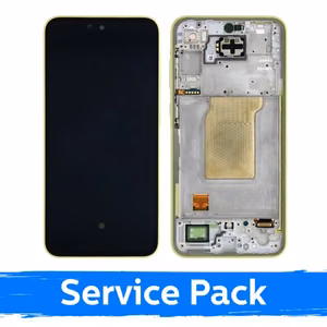 Samsung Galaxy A35 5G (A356) ekranas su rėmeliu ir akumuliatoriumi, Lemon spalvos (Service Pack)