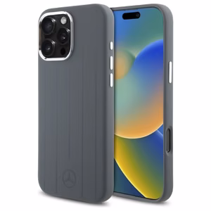 Mercedes silikoninis vertikalios toninės juostos Magnetinis dėklas telefonui iPhone 16 Pro Max - pilkas