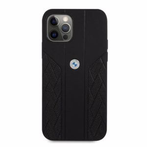 BMW Odinis išlenktas perforuotas dėklas iPhone 12 / iPhone 12 Pro - juodas