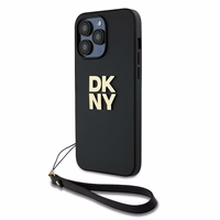 DKNY Dėklas telefonui su dirželiu ir logotipu iPhone 14 Pro Max - juodas