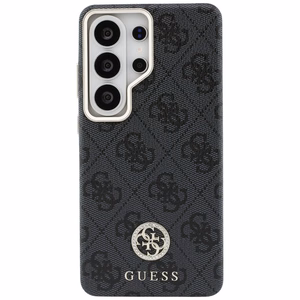 Guess dėklas 4G Rhinestone Round Logo MagSafe for Samsung Galaxy S26 Ultra juodas